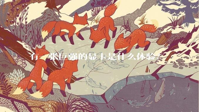 有一张巨强的显卡是什么体验？